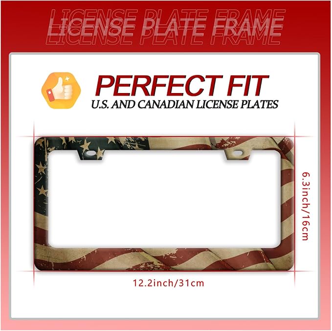 Vintage American Flag License Plate Frame Usa Flag License Plate Frames Funny - Image 7