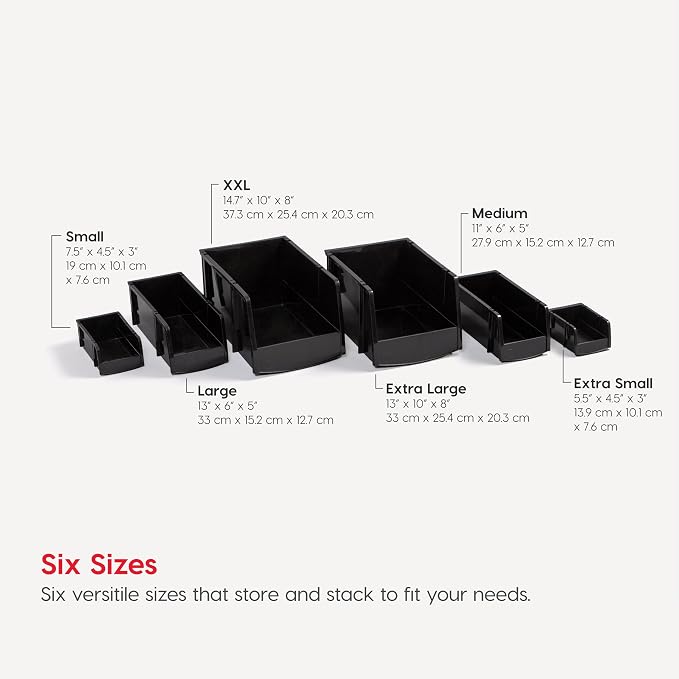 IRIS USA Stackable Bins, 7.5 x 4.5 x 3 inch, Plastic Hanging Open Front Shelf - Image 3