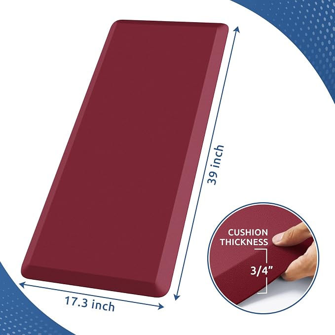KitchenClouds Kitchen Mat Cushioned Anti Fatigue Kitchen Rug 0.8inch Waterproof - Image 2