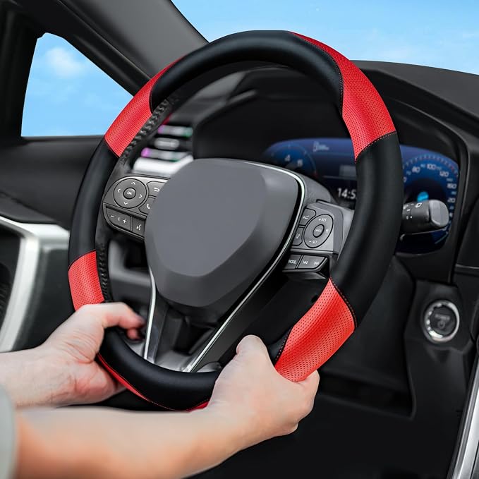 Breathable Soft Leather Steering Wheel Cover - Image 3