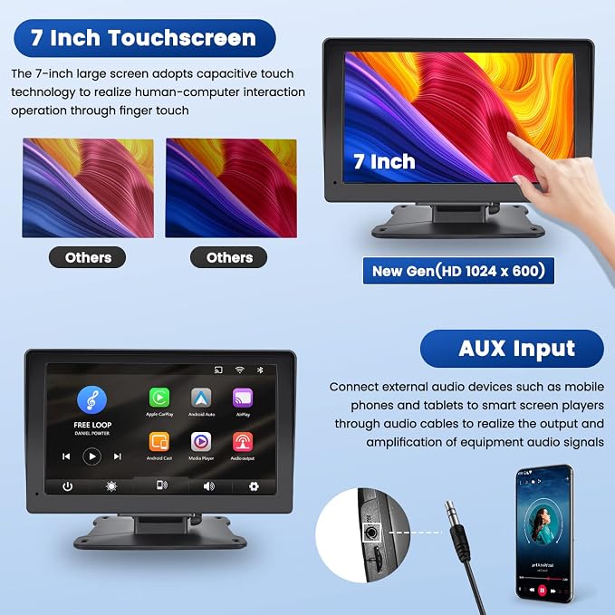 Portable Carplay Screen for Car, GPS Navigation, Mirror Link for All Vehicles - Image 5