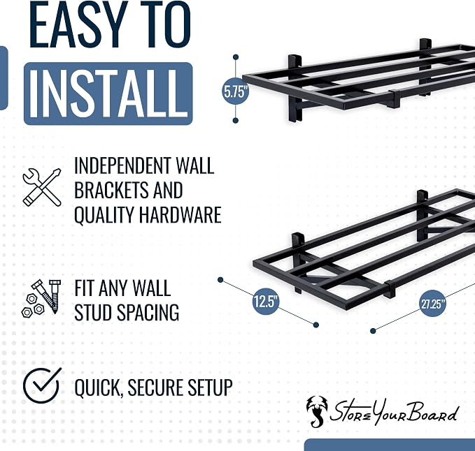 StoreYourBoard 2-Pack Heavy Duty Wall Shelves – Wall-Mounted Garage Storage - Image 5