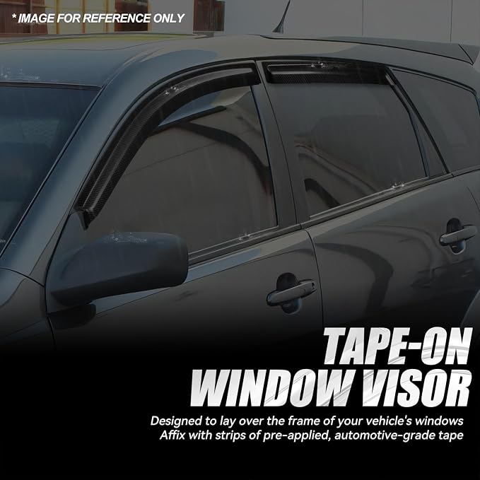 Auto Dynasty 4Pcs Carbon Fiber Pattern Window Visors Compatible - Image 3