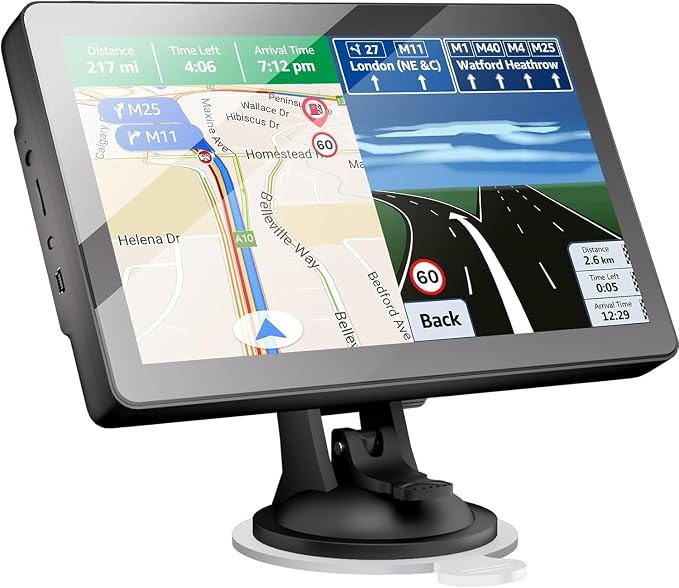 GPS Navigator for Car Truck RV, Latest 2025 Map, 9 inch Touch Screen Real Voice by LONGRUF