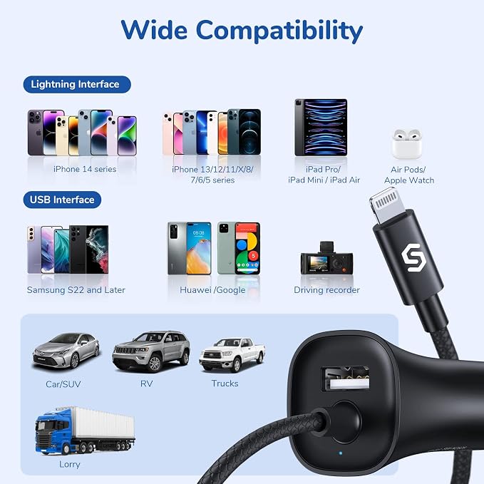 Syncwire iPhone Car Charger 32W Super Fast Car Phone Charger Cigarette Lighter - Image 7