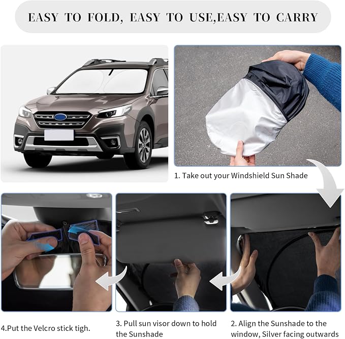 Sun Shade Sunshade for Subaru Outback Windshield Cover, 4-Layer Front Window - Image 6