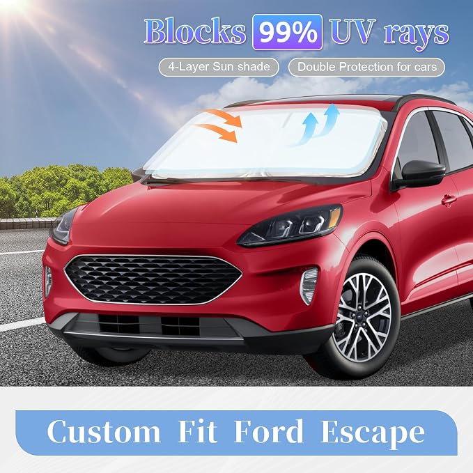 for Ford Escape 2020-2025 Sun Shade Sunshade Windshield Cover, 4-Layer Front - Image 2