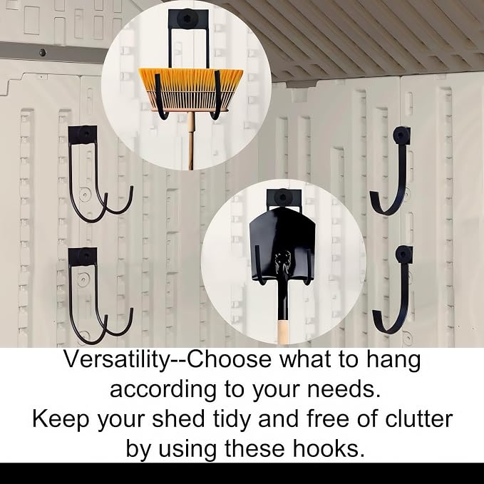4-Pack Storage Shed Hooks for Suncast, Resin Shelf Accessory Outdoor Sheds - Image 6