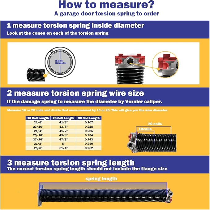 2" Garage Door Springs, Garage Door Spring Replacement, Torsion Springs Pair - Image 6