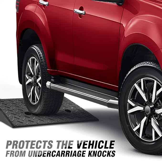 DNA MOTORING 2pcs 5.3" Rise Rubber Curb Ramp Heavy Duty Loading Driveway Ramp - Image 4