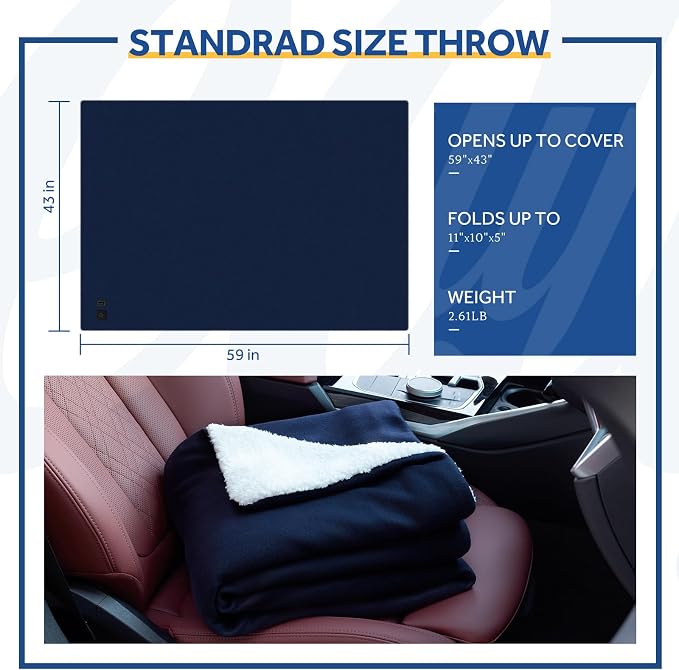 Sealy 12-Volt Heated Car Blanket, Portable Electric Blanket - Image 7