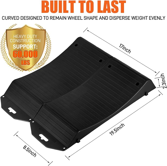 Tire Saver Ramps Anti-Slip Pads Design, 4 Pack Car Tire Wheel Ramps - Image 2
