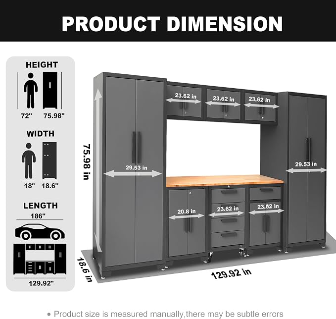 Torin Garage Cabinets Storage System, 9 Piece Included Steel Drawers Rolling - Image 2