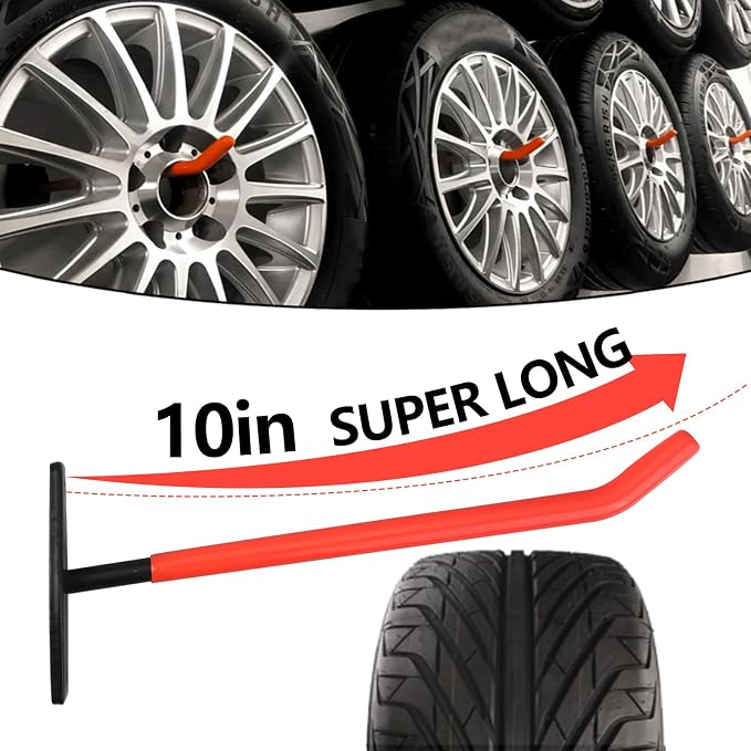 4 Pcs Wall Mount Garage Tires Hooks, 10 Inch Heavy Duty Steel Garage Storage - Image 3