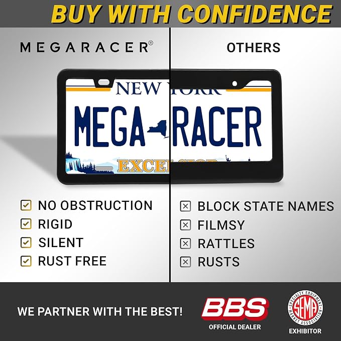 Premium Slim Matte Black License Plate Frames – 2 Pack, Rust-Free Stainless - Image 8