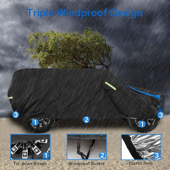 Avecrew for Jeep Wrangler Cover Waterproof 4 Door, All Weather for Jeep Rain - Image 3