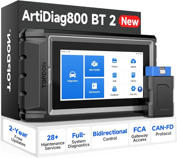 TOPDON Scanner AD800BT V2.0, Bidirectional Scan Tool, Full Systems Diagnostic by TOPDON