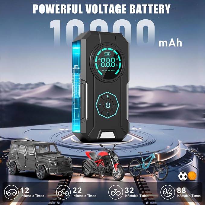 Tire Inflator Portable Air Compressor, 5X Faster Portable Air Compressor - Image 3