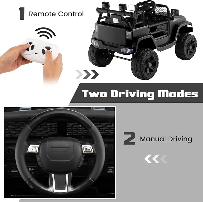 OLAKIDS Kids Ride On Truck, 12V Electric Vehicle Jeep Car - Image 5
