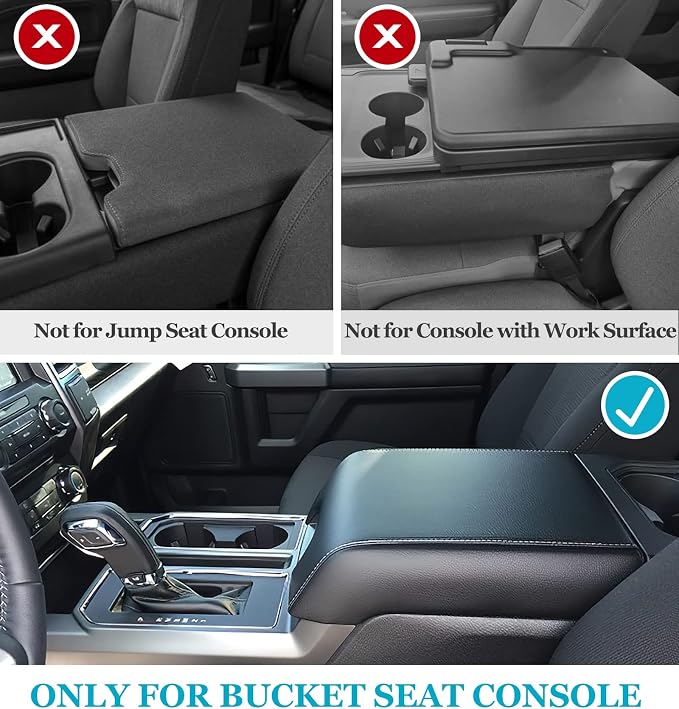 Center Console Cover for Ford F150 2015-2020, Armrest Cover for F250 F350 F450 - Image 2