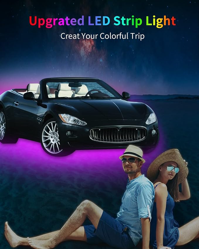 Pink Led Strip Lights, 24inch 12V Interior Light Strip IP68 Waterproof Cuttable - Image 2