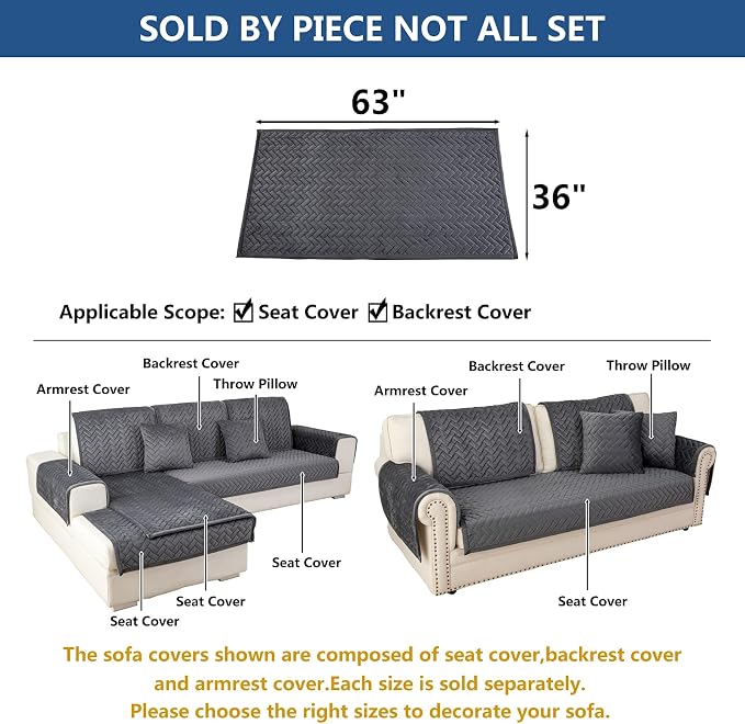 Eismodra Couch Cover, Sectional Couch Covers, Sofa Covers - Image 5
