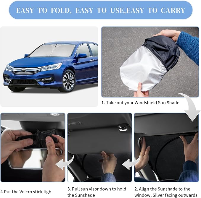for Honda Accord 9th Gen 2013-2017 Sun Shade Sunshade Windshield Cover - Image 6