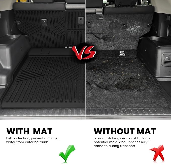LASFIT Trunk&Seatback Mats for Toyota 4Runner 2013-2024, All Weather TPE Custom - Image 5