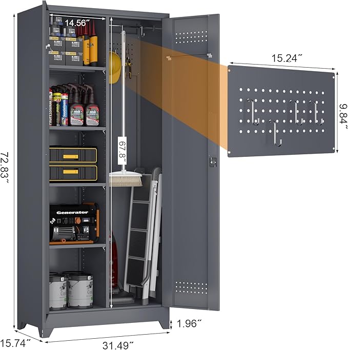 GREATMEET 72.8" H Metal Storage Cabinets - Image 3