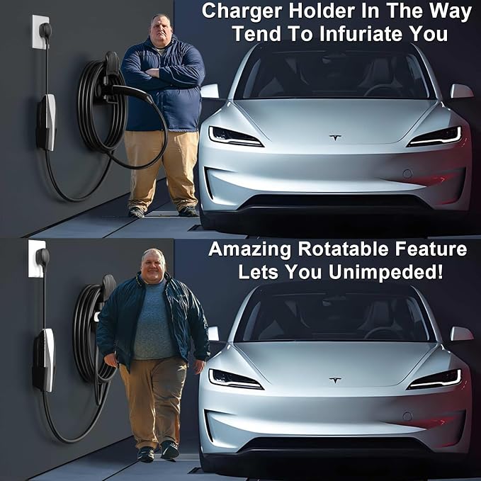 Tesla Charger Holder Wall Mount Tesla Charging Cable Organizer - Image 2