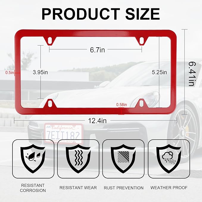 LivTee 4 Holes Stainless Steel License Plate Frames, Automotive Exterior - Image 3