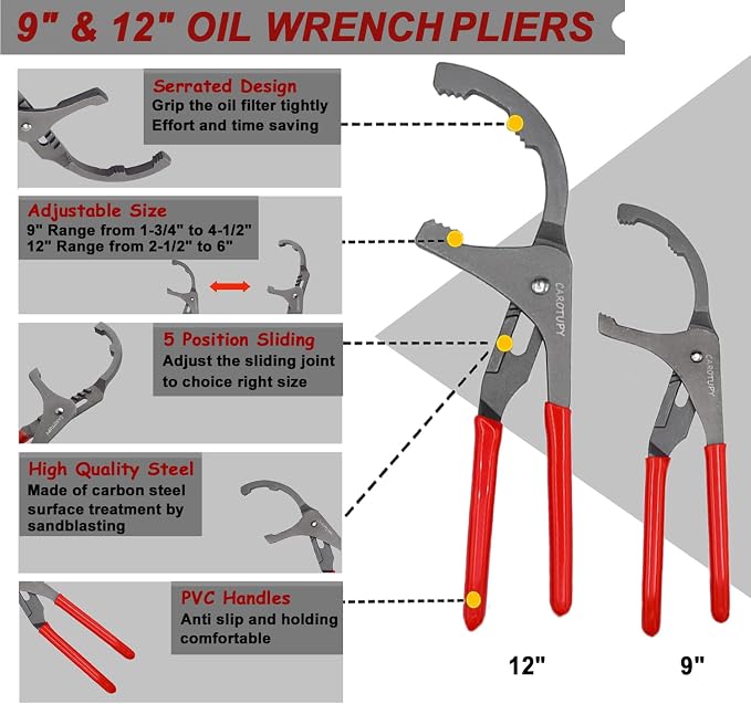 4Pcs Oil Filter Pliers Set, 3 Jaw Oil Filter Wrench - Image 3
