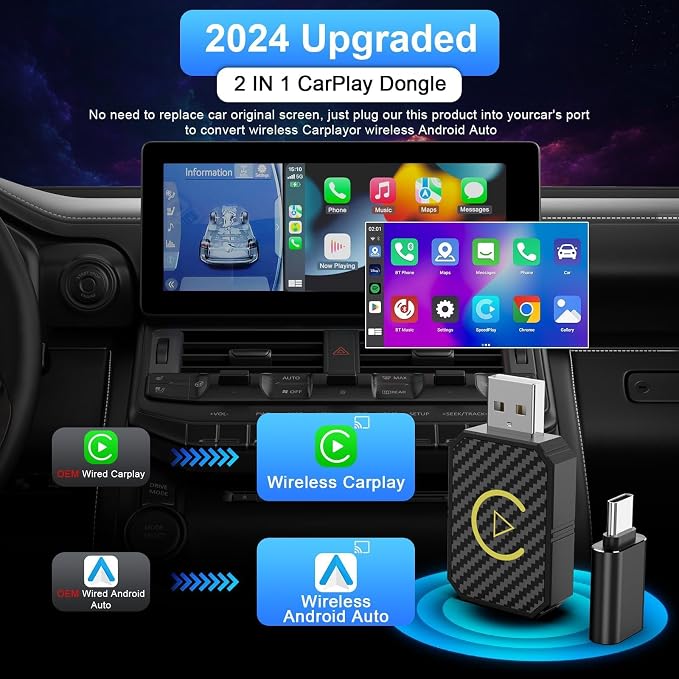 Mini Wireless CarPlay and Wireless Android Auto Adapter 2025 - Image 2