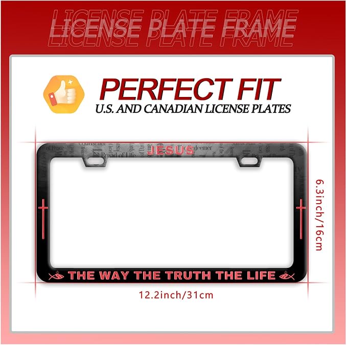 Jesus The Way The Truth The Life License Plate Frame Christian License Plate - Image 7