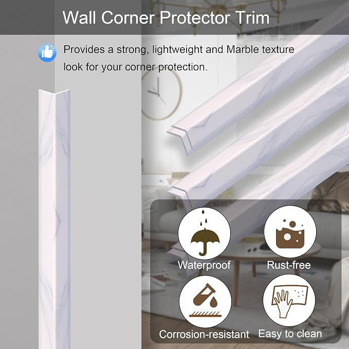 6 Pcs 49" Wall Corner Protector Trim - Image 2