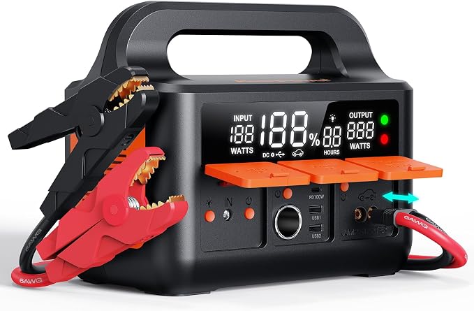 8000A LiFeMnPO4 Jump Starter for All 12V Cars, DC+PD 200W Two-Way Fast-Charging by KeenPower