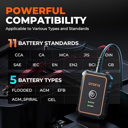 OTOFIX Car Battery Tester BT1 Lite, 6V 12V 100-2000 CCA Car Battery Analyzer - Image 3