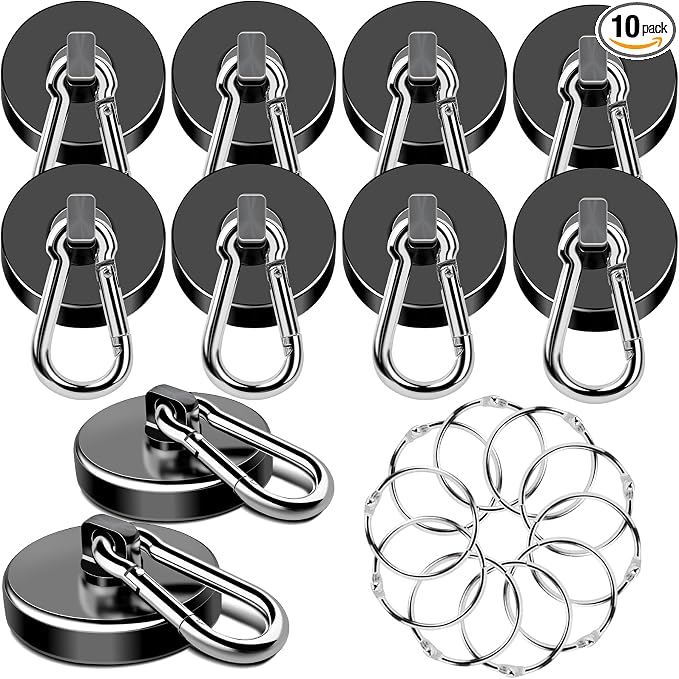 MIKEDE Strong Magnetic Hooks, 150LB Neodymium Black Magnets Heavy Duty by MIKEDE