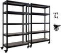 HOMEDANT House 5-Tier Metal Rolling Cart Shelf Rack Casters Heavy Duty by TheBestOrganizingSolution