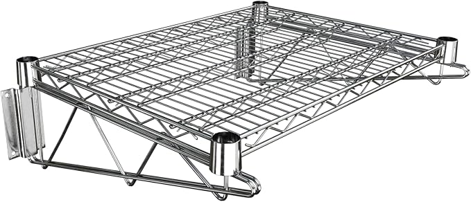 18" x 24" Chrome Wire Wall Mount Shelf by Krollen+Industrial