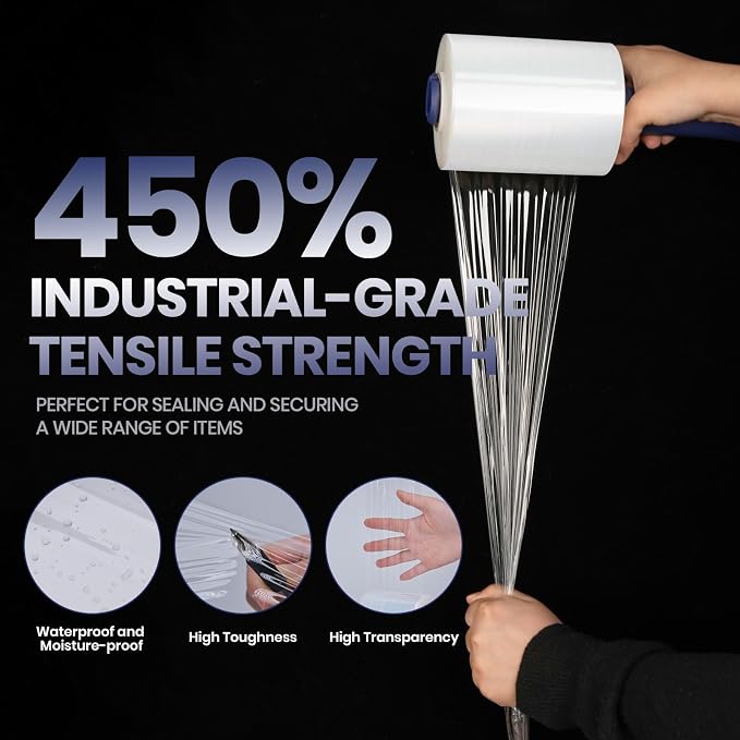 ADHES Mini Hand Stretch Wrap Film, 5 Inch x 1000 Feet, Shrink Wrap Roll - Image 4