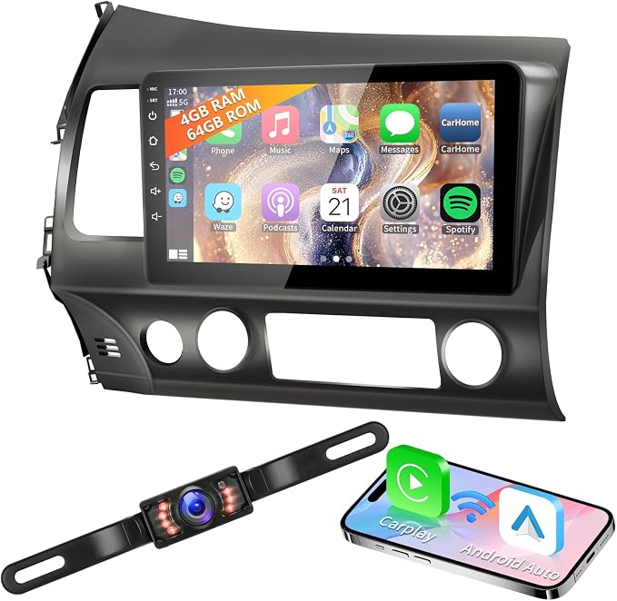 4G+64G Android 13 Car Radio for Honda Civic 2006-2011 by YUANTING