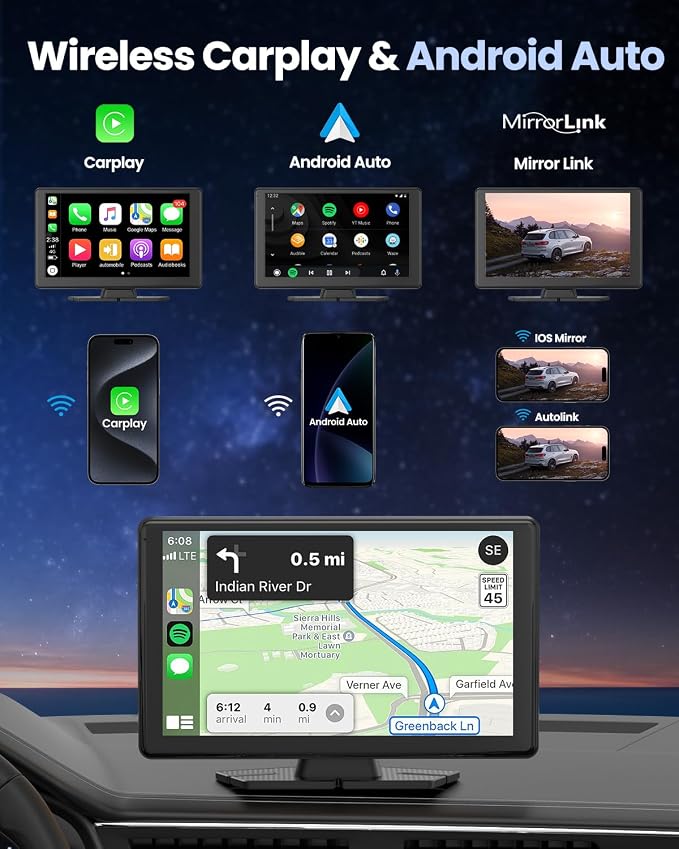 Portable Carplay Screen for Car 5K Dash Cam, Car Audio Receivers - Image 3