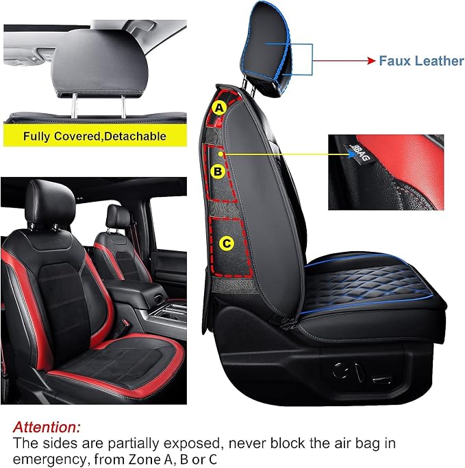 LUCKYMAN CLUB F150 Faux Leather Seat Covers Fit - Image 6
