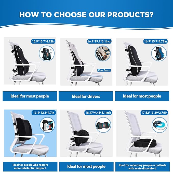 Lumbar Support Pillow for Office Chair Car, Gaming Chair Lower Back Pain Relief - Image 8