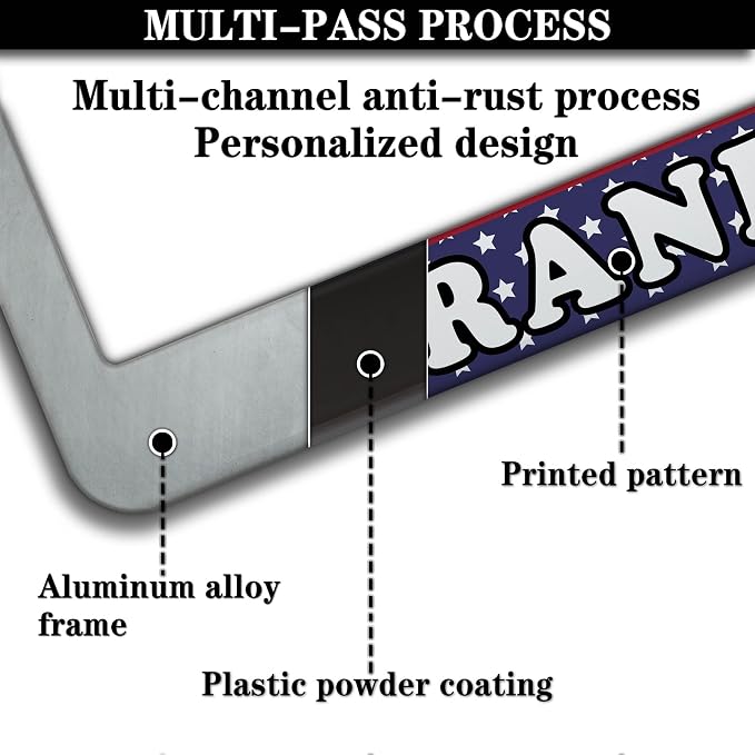 License Plate Frames for Women Multicolor License Plate Covers for Men Lets Go - Image 5