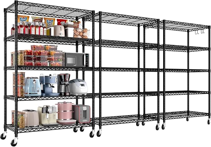 PrimeZone 3 Packs 36" W x 16" D x 79" H Wire Storage Shelves by PrimeZone