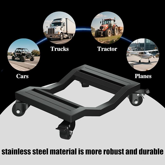 I'EZONK Industrial Stainless Steel Car Dolly Set of 2-6, 084kg Capacity | Pro - Image 7