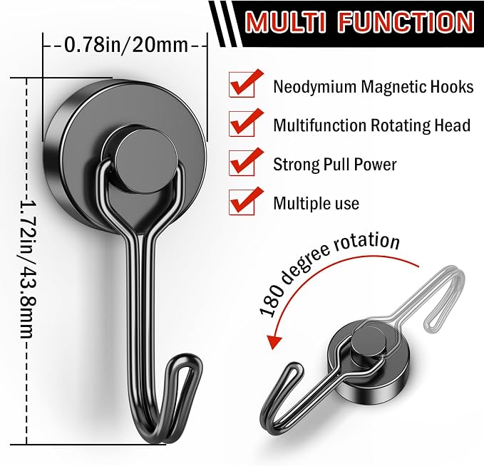 FINDMAG Magnetic Hooks, 40Lbs+ Strong Magnet Hooks - Image 2
