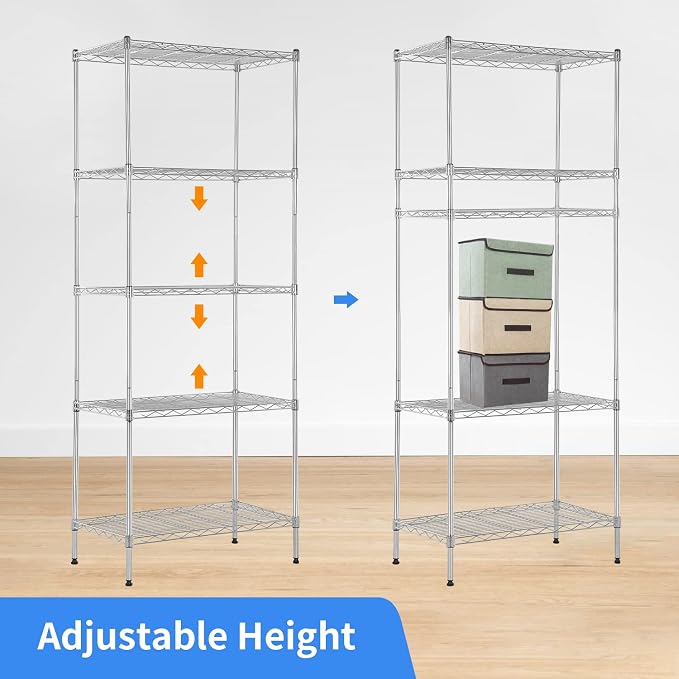 Wire Shelving Unit Metal Shelf Organizer Heavy Duty Wire Rack Storage Unit Rack - Image 5